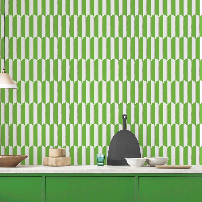Vamos Tile Peel and Stick Backsplash Seamless Tile,Fish Scale,Matt,10-Sheet | 11.9''x10.8'',White & Grass Green PVC+Light Gold Stick on Backsplash Tile for Kitchen & Bathroom & Laundry & Camper - Image 9