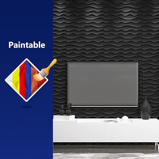 Art3dwallpanels 33 Pack 3D Wall Panels, Black PVC | 3D PVC Wall Tiles for Interior Wall Decor, Waterproof, Modern, Easy DIY for Residential and Commercial - Image 5