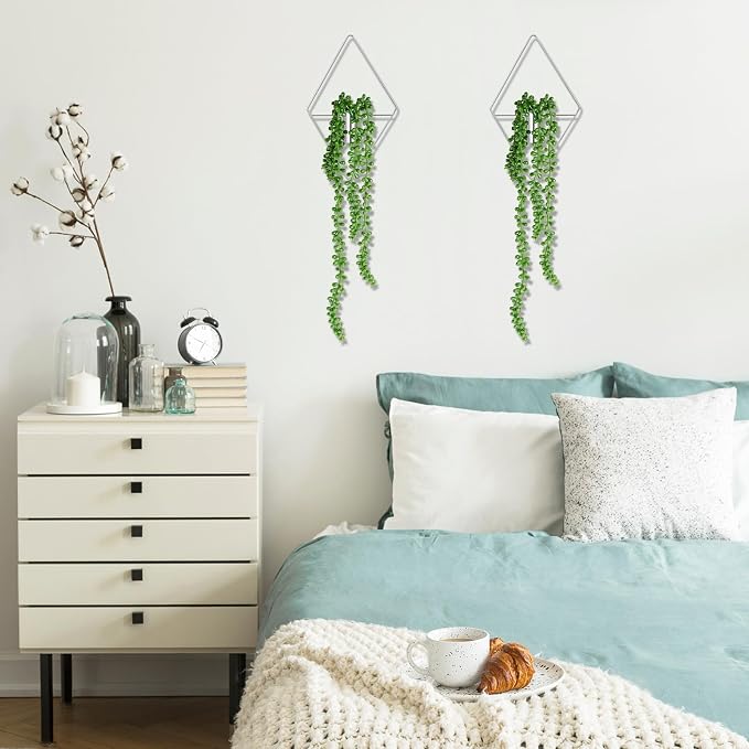 Canlierr 4 Pcs Wall Decor Hanging Planters, Succulent, Silver - Image 5