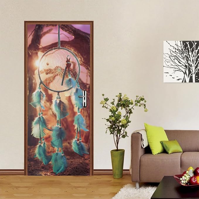 TUOKING Door Sticker,Peel and Stick Removable Vinyl Door Decals | Wallpaper Waterproof Self-Adhesive Mural for Home Decor,Wall Covers Poster,30.3" W x 78.7" L, Set of 2 Sheets - Image 3