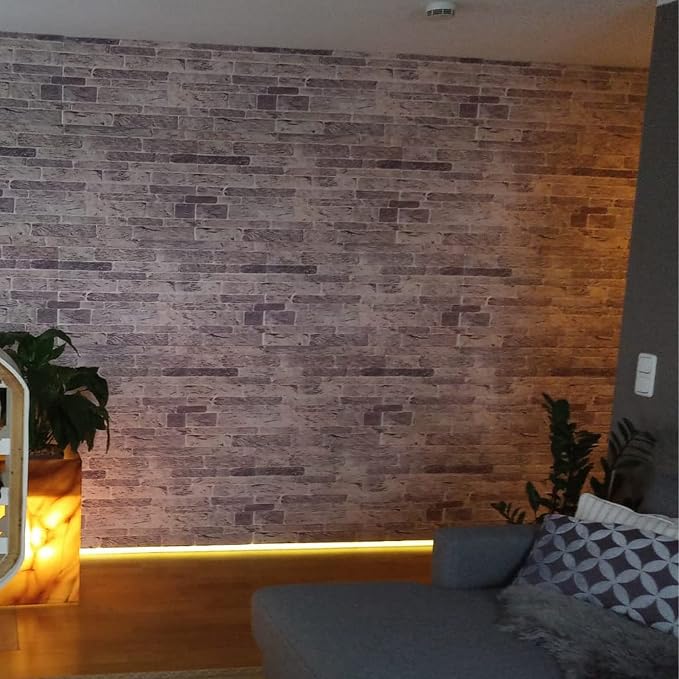 Dundee Deco 3D Wall Panels Faux Brick - Cladding Light Grey Stone Look Wall Paneling, Styrofoam, Sample, Size 10 x 10 in. - Image 5