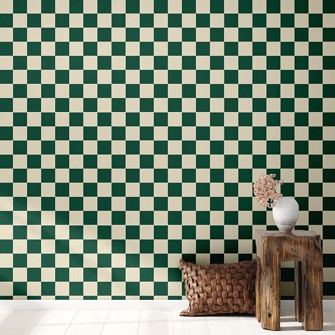 Drydiet Turquoise Checkered Peel and Stick Wallpaper 15.75'' X 118" | Plaid Funky Checkered Contact Paper, Waterproof Contact Wallpaper, Vintage Gingham Decor for Room Bathroom Cabinet, Trendy - Image 5