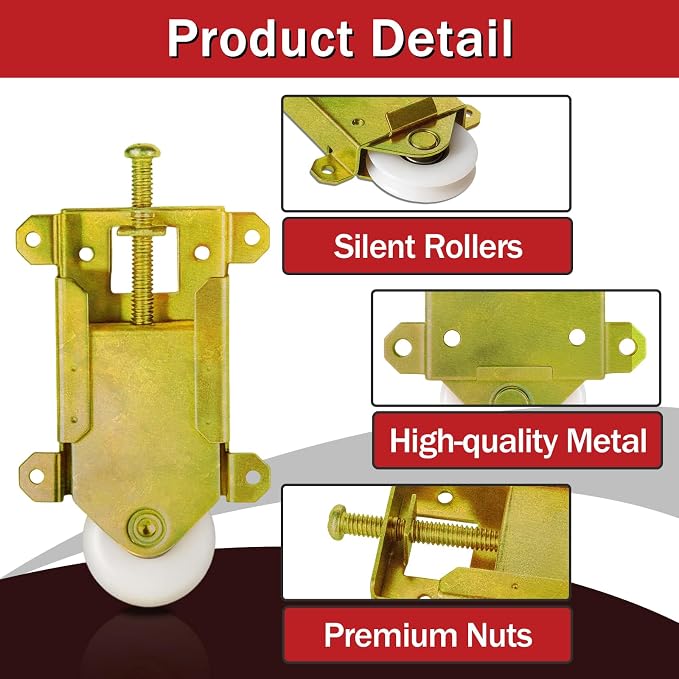 6Pcs Sliding Mirror Closet Door Rollers, Fits Part #W8020C or Hard 1775 - Image 5