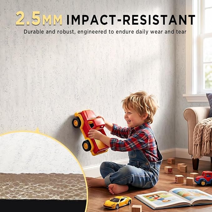Thick Foam Peel and Stick Wall Covering Roll 15.7” x 118” - Quick Renewal Cover for Old Wall, Self Adhesive Wallpaper for TV Background, Living Room - Image 6
