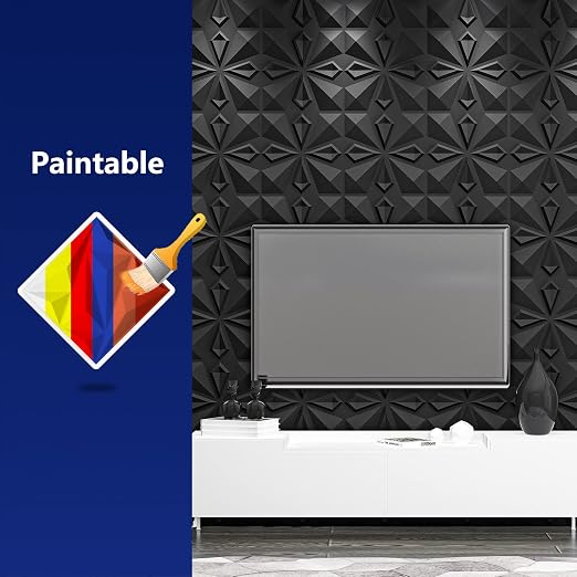 Art3dwallpanels 33 Pack 3D Wall Panels, Black PVC | 3D PVC Wall Tiles for Interior Wall Decor, Waterproof, Modern, Easy DIY for Residential and Commercial - Image 4