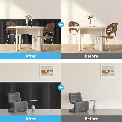 Art3d Beadboard Wainscoting Wall Panel Kit, 37.8 x 9.84 Inch, Matte Black | 12-Piece Panels + 4 Edge Trims, 31 Sq.Ft. Coverage, Lightweight, Water-Resistant, Easy to Trim, for Living Room, Bedroom - Image 2