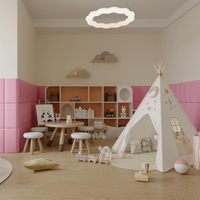 YU LI 3DH 3D Anti-Collision Wall Padding for Kids Self-Adhesive 10PCS Pink headboard Panels for Wall Peel and Stick headboard - Image 4