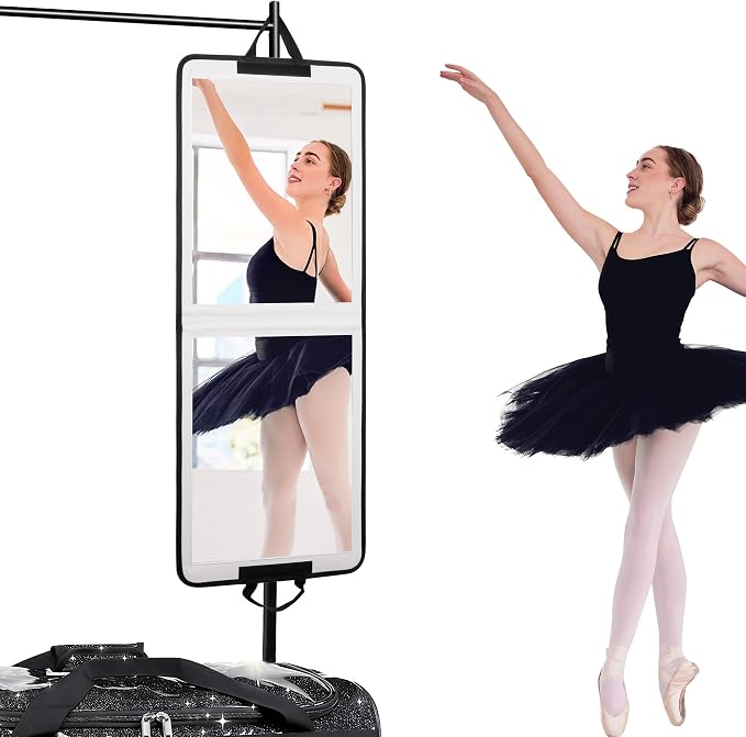 LPHUMEX White Foldable Full Length Mirror for Dance Bag, 33x13 Inch Portable Folding Body Mirror for Dance Travel Wedding Golf by LPHUMEX