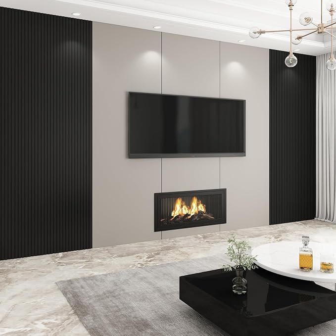 Slat Wall Panel 8-Pack, 118’’x6.3’’, Black | WPC Wall Panel for Interior Wall Decor, TV Background, Kitchen, Bedroom - Image 5