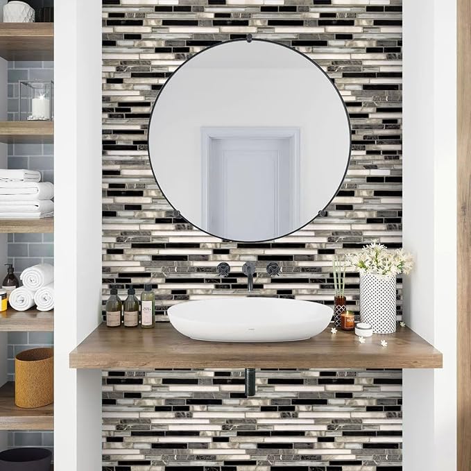 Livebor Backsplash Peel and Stick Wallpaper Kitchen Wallpaper17.7” x 393.7” | Kitchen Contact Paper Peel and Stick Wallpaper Backsplash Wallpaper Countertops Waterproof Wall Paper for Bathroom Tile Vinyl - Image 9
