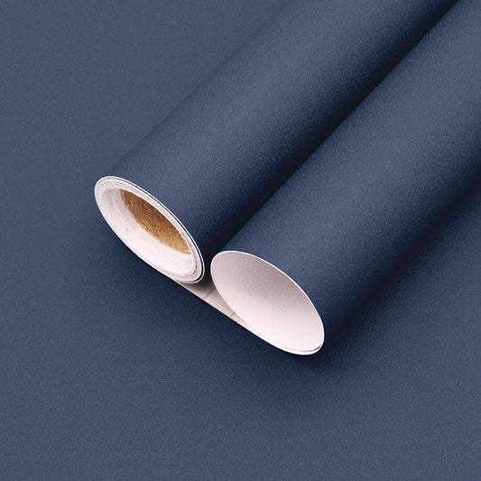 Yancorp 24"x394"/32.8' Matte Gray Blue Peel and Stick Wallpaper Removable Contact Paper for Cabinets Self-Adhesive and Drawers Stick on Wall Paper for Bedroom Kitchen by YancorpHomeDecor