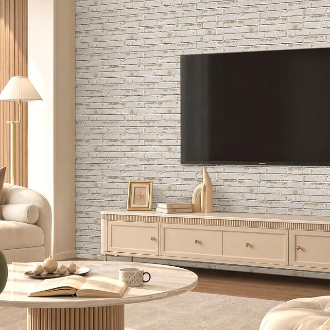 Commomy 3D Faux Brick Wall Panels - 10pcs 15.74" x 11.8" | Thin UrltraLight PVC Peel and Stick Brick Wall Covering for Quick DIY Interior Wall Decor,Not Real Brick (12.92 sq.ft) - Image 9