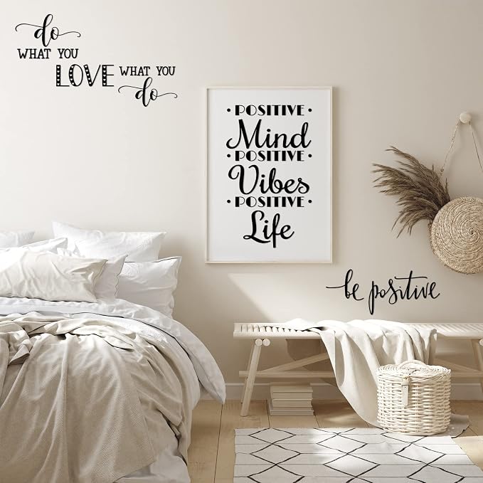 Ctosree 9 Pcs Vinyl Wall Stickers Inspirational Saying Wall Decals, Classic | Motivational Saying Murals, Large Removable Quote Stickers, Positive Lettering Word Home Decal, for Office School Dorm - Image 3