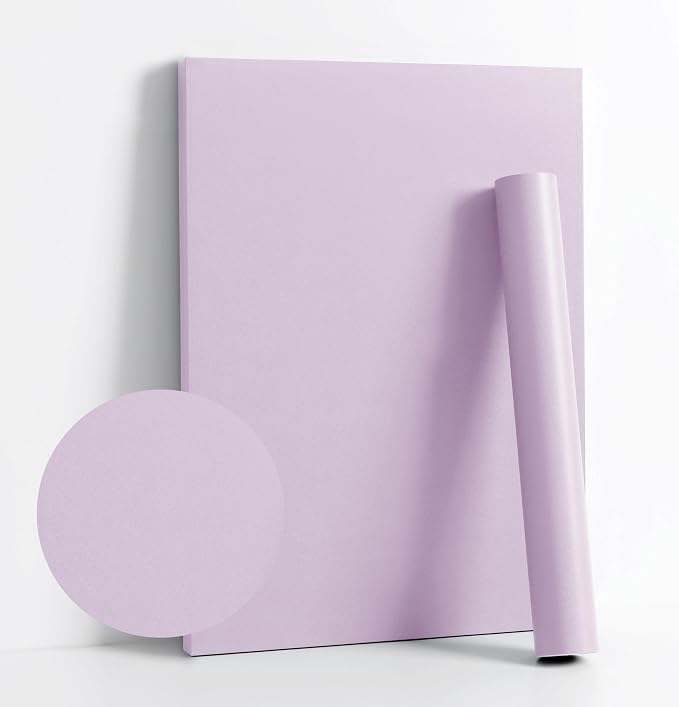 Dimoon 236''x17.7'' Purple Peel and Stick Wallpaper Contact Paper Modern Self Adhesive Wall Paper Removable Renter Friendly Textured Solid Color Shelf Cabinet Vinyl Roll (236''x17.7'',Light Purple) by DIYYOURMOON