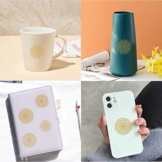 Gold Mandala Wall Stickers Mandala Decals for Windows Modern Wall Art Mural | Headboard vinyl decoration, lotus peel and stick, removable, self adhesive, for bedroom living room yoga room home gym decor - Image 8