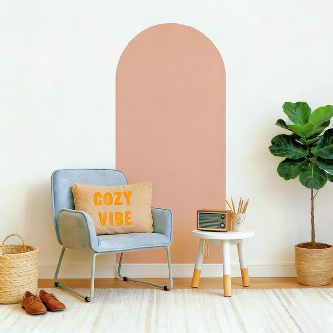 20" Boho Arch Wall Stencil, Removable Adhesive Painting Wall Décor | Stick, paint, peel off for a large clean arch mural. Stunning bohemian touch for kids' room, bedroom, living room, entryway. by SHYJSHYJINSPIRED-PEELSTICK