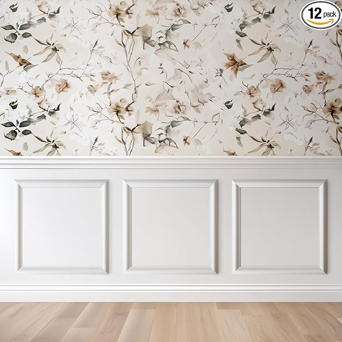Peel and Stick Wall Molding Kit, Accent Wall Panels for Interior Wall Decor with Double-Sided Tape, 3 Set Pre-Cut PS Wainscoting Panels (20 * 20 in) by NOTASA