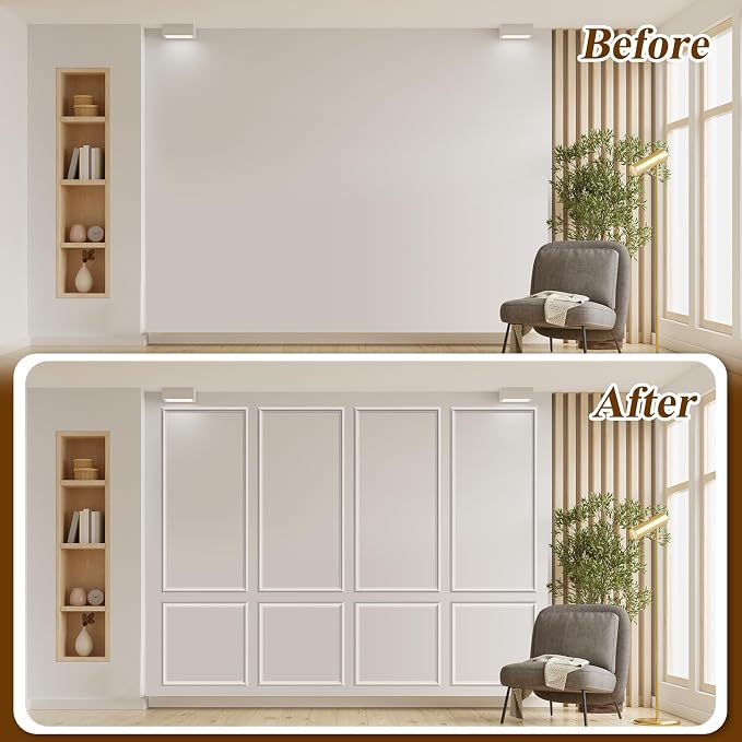 Pangda Peel and Stick Wall Molding Kit, 3D Premade Accent Molding Wainscoting Panel for Interior Wall Moulding Decor, Ready to Assemble Wainscoting Accent Panel | Wall Molding Kit, Premade Accent, Molding Wainscoting Panel for Interior, Wall Moulding D... - Image 8