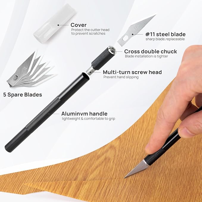 NEWISHTOOL Wallpaper Smoothing Tool Kit, Vinyl Film Wallpaper Tools | Peel and Stick Contact Paper Application Kit, Big Smoothing Squeegee, Felt Scraper, Edge Tucking Stick, Craft Knife & Blades - Image 6