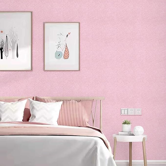 Pink Wallpaper Embossed Silk Self Adhesive Peel and Stick Contact Paper | 15.7" X 393.7" Removable Waterproof Bathroom Home Decorative Vinyl Wrap Film Cabinet Furniture Countertop Shelf Paper - Image 6