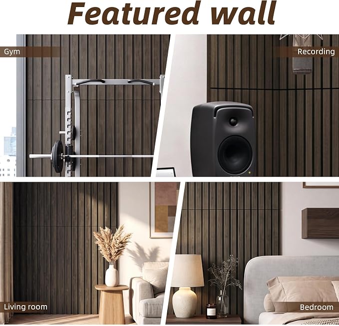 QUTREY Wall Panels Brown 16-Pack, 4.8 x 47.2 Inch 3D Wall Panels for Interior Wall Decor, TV Background, Living Room, Office - Image 6