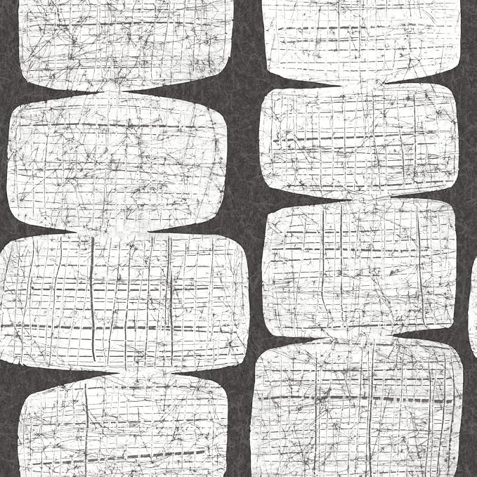 RoomMates RMK12348PL Mid-Century Beads Peel and Stick Wallpaper, Black, White - Image 6