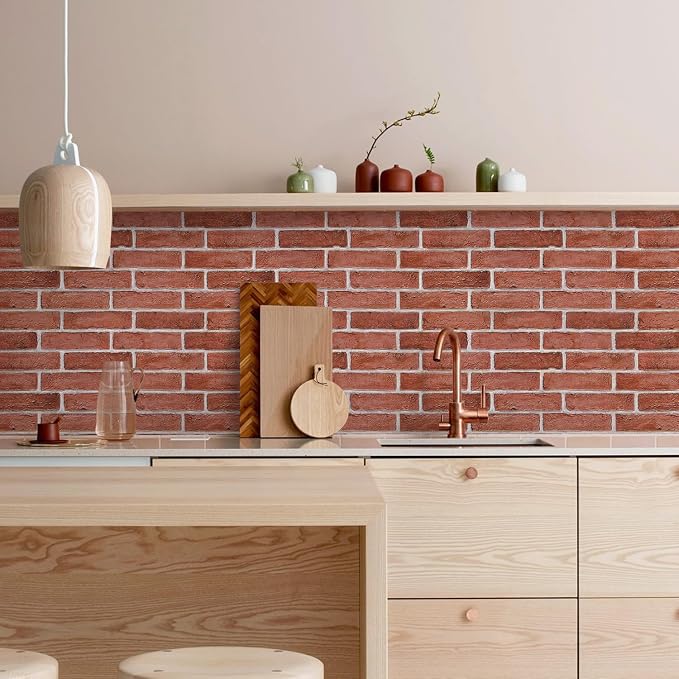 COMSTICKC 3D Faux Brick Wall Panels Peel and Stick, 12 Pcs 22.8" x 11.8" | Not Real Brick, Ultra-Light Thin PVC Wall Sticker, 3D Fake Brick Tiles Wall Covering for Interior Decor, Cover 22.48 sq ft - Image 6