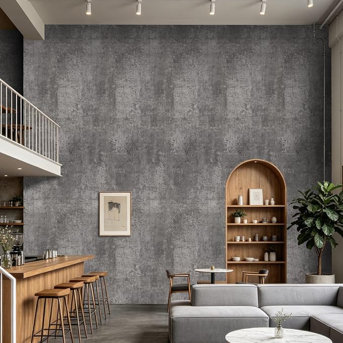 Arthome Concrete Gray Peel and Stick Wallpaper 24.8"x200" | Covers 34.4 sq ft,Decorative Vinyl Film for Countertop,Cabinets,Shelf,Drawer Liner,Easy to Clean Removable Wall Covering - Image 2