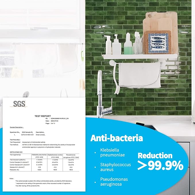 Art3d 10-Pack Marble Tile Peel and Stick Backsplash, 12 x 12 in, Jade Green | Strong Adhesion, Lightweight, Cuttable, Waterproof, Fadeless, Crack Resistant, for Kitchen, Bedroom, Ideal for Recently Moved - Image 7