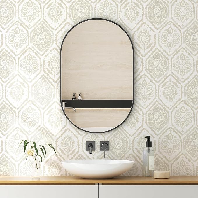 HeloHo Peel and Stick Wallpaper Boho Contact Paper Beige Modern Wall Paper Removable Self Adhesive Geometric Wallpapers for Bedroom Bathroom Cabinet Vinyl Rolls 78.7 "x17.3 - Image 4