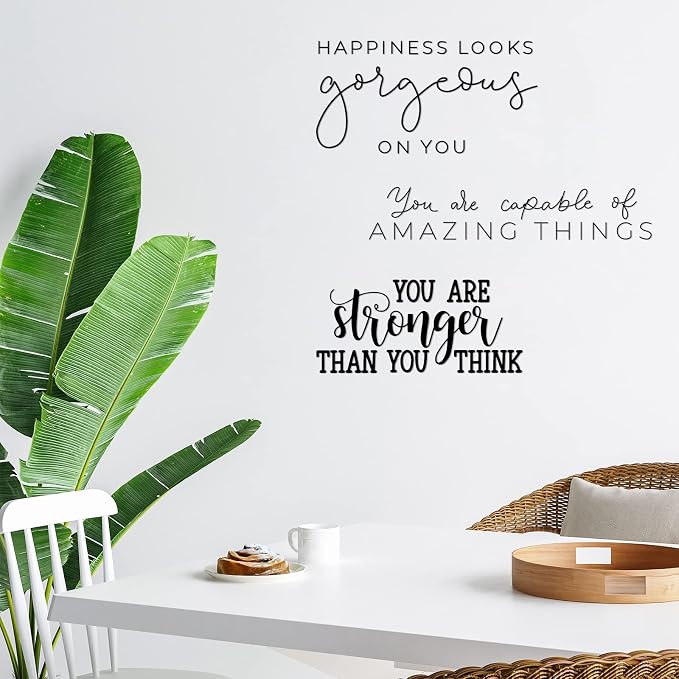 Ctosree 9 Pcs Vinyl Wall Stickers Inspirational Saying Wall Decals, Classic | Motivational Saying Murals, Large Removable Quote Stickers, Positive Lettering Word Home Decal, for Office School Dorm - Image 4