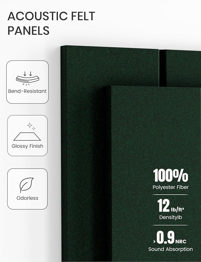 Fluxynara 36" x 24" Large Felt Bulletin Board, Pine Green | 6 Pack Cork Board Alternative with 30 Safe Adhesive Tabs, Felt Pin Boards for Wall Decor, Home, Office, Classroom, Dorm - Image 5