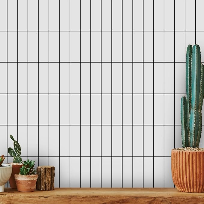 Select 5 Pack Peel and Stick Backsplash Square Tiles, 12x12 in, White Black | Extra Thick 3D Wall Panels, Heat & Water Resistant, Easy DIY Kitchen, Bathroom, Laundry, Fireplace & Rental Home Wall Décor - Image 7