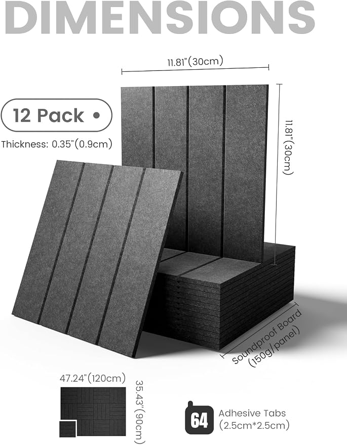 Fluxynara Felt Bulletin Board & Cork Board Alternative, Charcoal Gray | 48" x 36" Pin board, Removable Adhesive Tabs, Easy Install Without Wall Damage, For Home Office Decor - Image 2