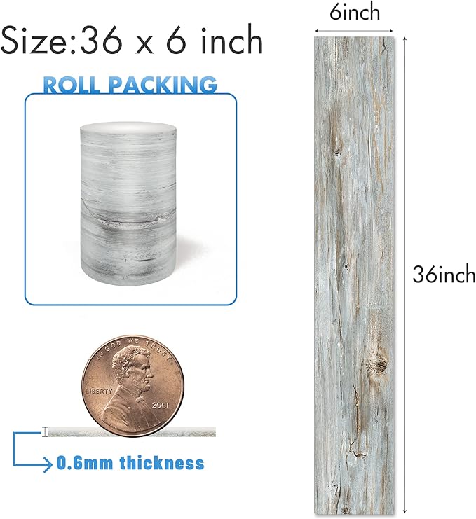 Lareko Peel and Stick Floor Tile, Waterproof Vinyl Plank Flooring | 36-Pack 54 Sq.Ft, Self-Adhesive Laminate Vinyl Tiles,Realistic Wood Grain for DIY Bathroom, Laundry Room & Rental Upgrades - Image 2