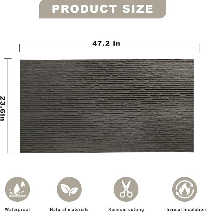 3D Wall Panels - 4PCS 47.2"x23.6" Faux Stone Peel and Stick Wall Covering - MCM Modified Clay Material for Home Art, Accent Brick, Modern Exterior/Interior Decoration, Covering 31 sq.ft - Image 2