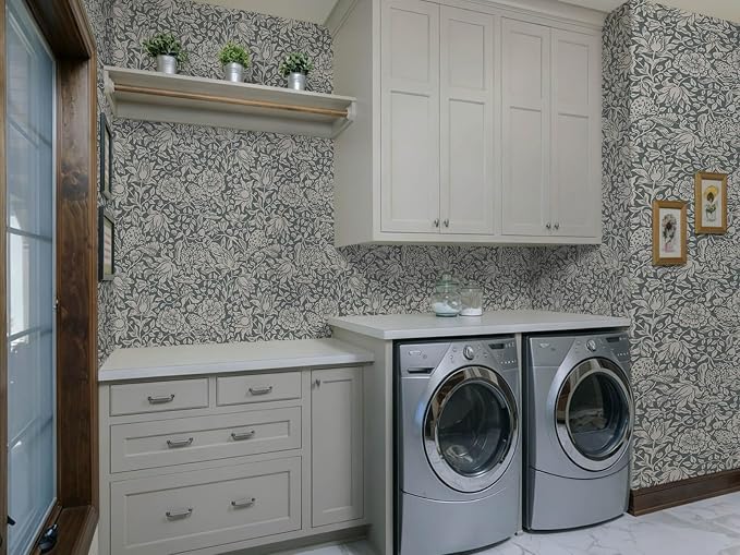 Heroad Dark Blue William Morris Peel Stick Wallpaper Floral Contact Paper | Vintage Botanical Wall Paper for Bedroom,17.3''x385'',Cottage,Removable,Self Adhesive Vinyl Roll for Laundry,Nursery,Kitchen - Image 9