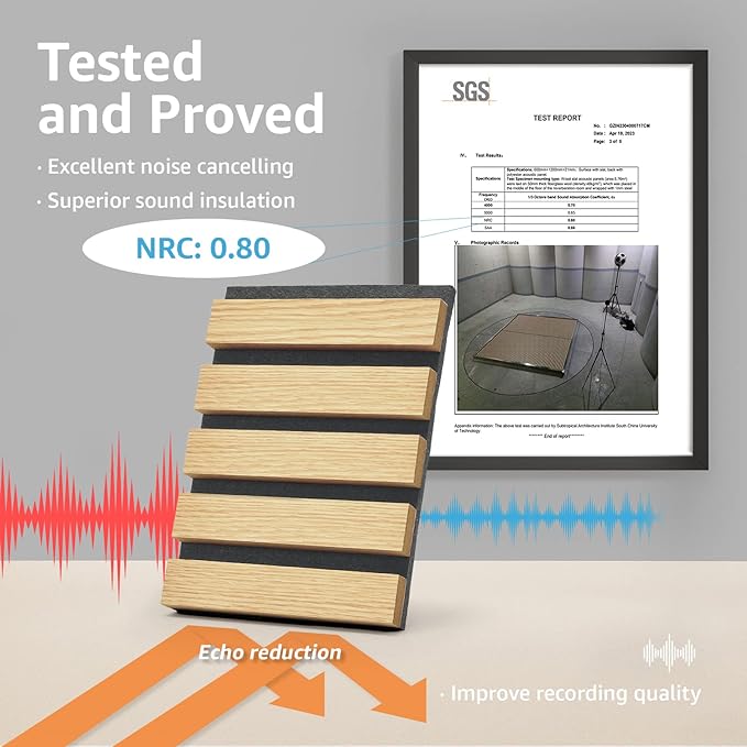 Art3d 2-Pack Fluted Acoustic Wood Slat Wall Panel, 47.2 x 23.6 Inch, Oak | Noise Control, Easy to DIY, Natural Texture, Sustainable Material, Ideal for Homeowners, Designers, for Living Room, Office - Image 3
