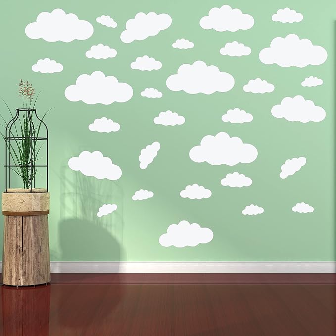 Big Clouds Wall Decals Removable DIY Large Vinyl Sticker | Self Adhesive Wallpaper, Living Room Nursery Children Baby Kids Boys Girls Bedroom, Home Art Mural Decor - Image 5