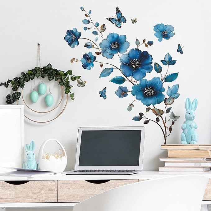 TUOKING Flowers Wall Stickers Decor,Removable Vinyl Wall Murals | Peel and Stick Modern Wall Art Decal Home Decor for Kitchen,Bedroom,Living Room - Image 2