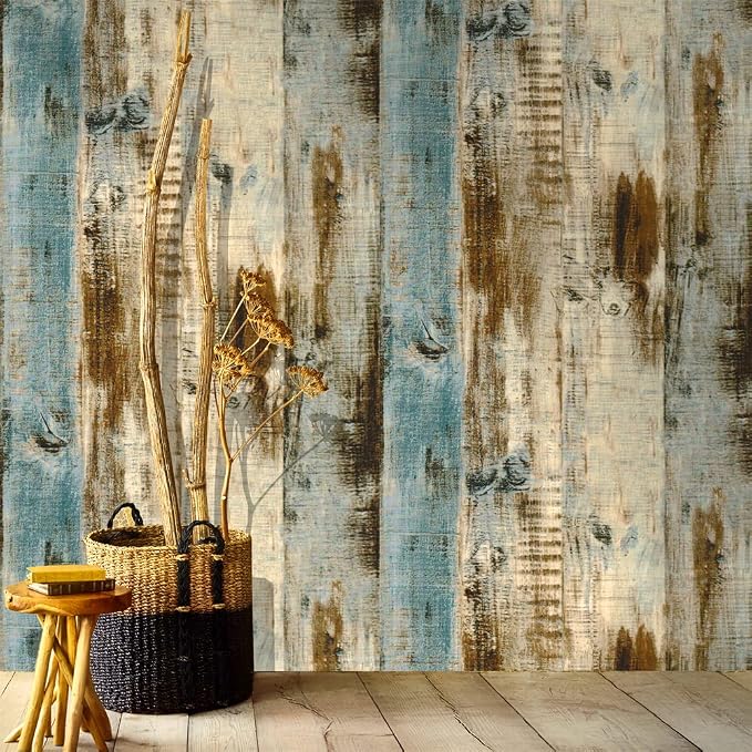 Wood Peel and Stick Wallpaper 17.3"×1200" Vintage Wood Grain Contact Paper Removable Self Adhesive Vinyl Wood Look Wall Paper for Bedroom Kitchen Cabinets Countertop - Image 2