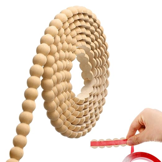 Leinuosen Flexible Bead Molding Trim Peel and Stick Wood 10ft /20 mm by Leinuosen