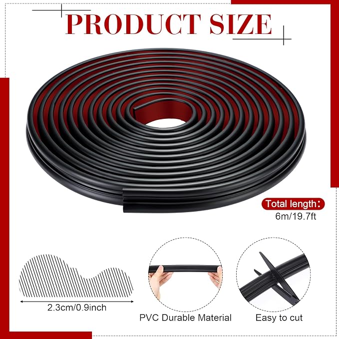 19.7ft Peel and Stick Chair Rail, 0.91 Inch, Stylish, Black - Image 2