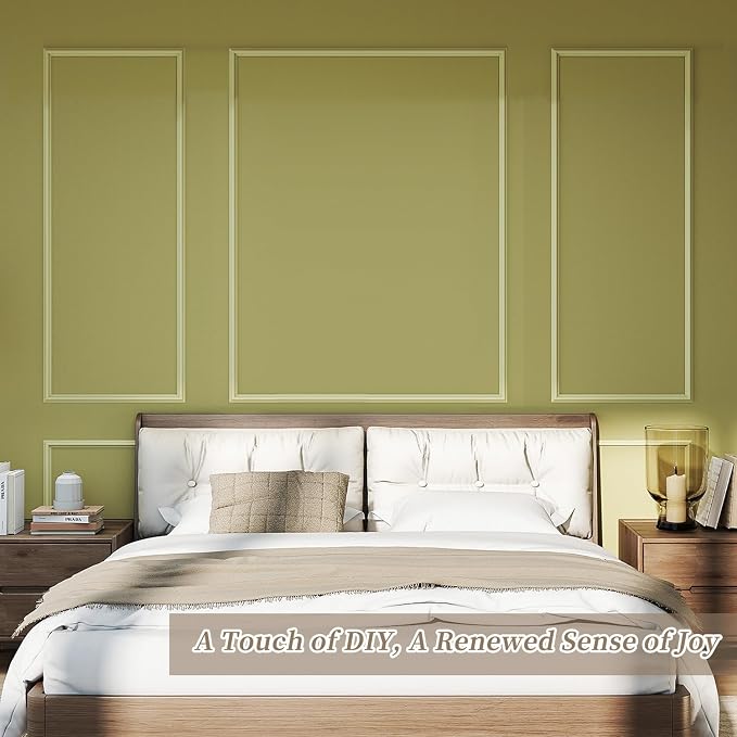JBER Peel and Stick Wall Molding Kit, 6 Pre-Cut Wainscoting Panels | Ready-to-assemble pre-cut molding, 3D wall trim for interior wall décor, living room & bedroom, 3 top 3 bottom - Image 5