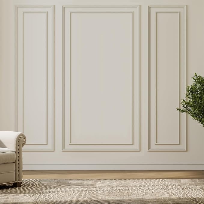JBER Peel and Stick Wall Molding Kit, 6 Pre-Cut Bilinear Panels, White | Ready-to-assemble pre-cut molding, 3D trim panels for interior wall décor, living room & bedroom accent wall - Image 7