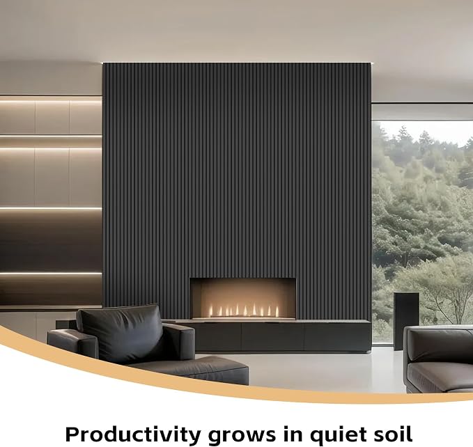 RITOLLO 4 Pack Wood Panels for Wall, 90.55"×12.6" Wood Slat Acoustic Panels for Wall, Soundproof Panels, 3D Fluted Panels for Interior Wall Decor (Black) - Image 5