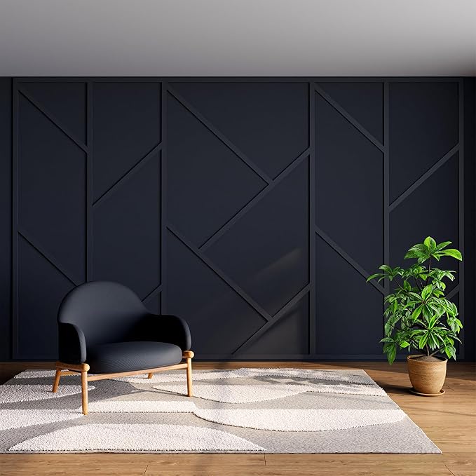 Pangda Peel and Stick Wall Molding Kit,Asymmetric Style | Wall Molding Kit, Living Area Decor, Premade Wainscoting Panels Accent Panel for Home, Office, Hallway, Dining Room by Pangda