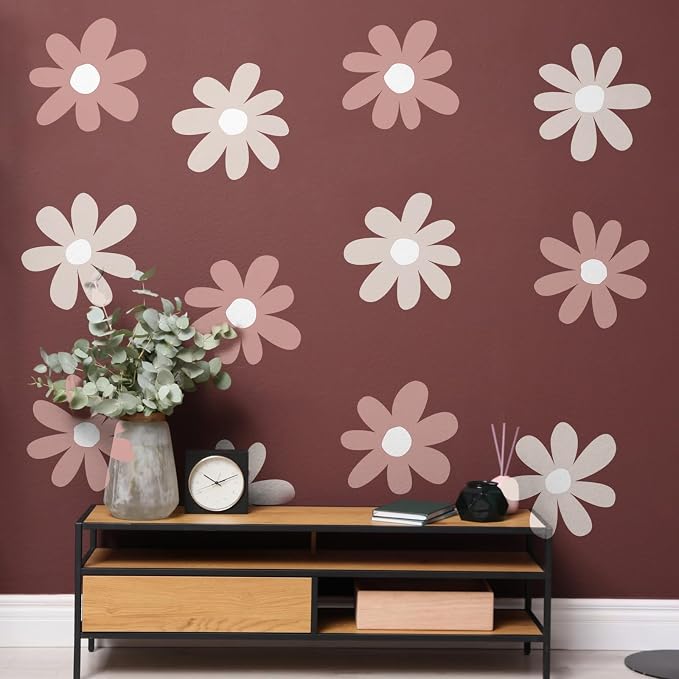 TaoBary 12 Sheet Daisy Wall Sticker Large Flower Wall Decal | Big Flower Wall Sticker, Floral Decal, Daisy Bedroom Room Decor, Removable Peel and Stick, Nursery Home Wall Decor - Image 6