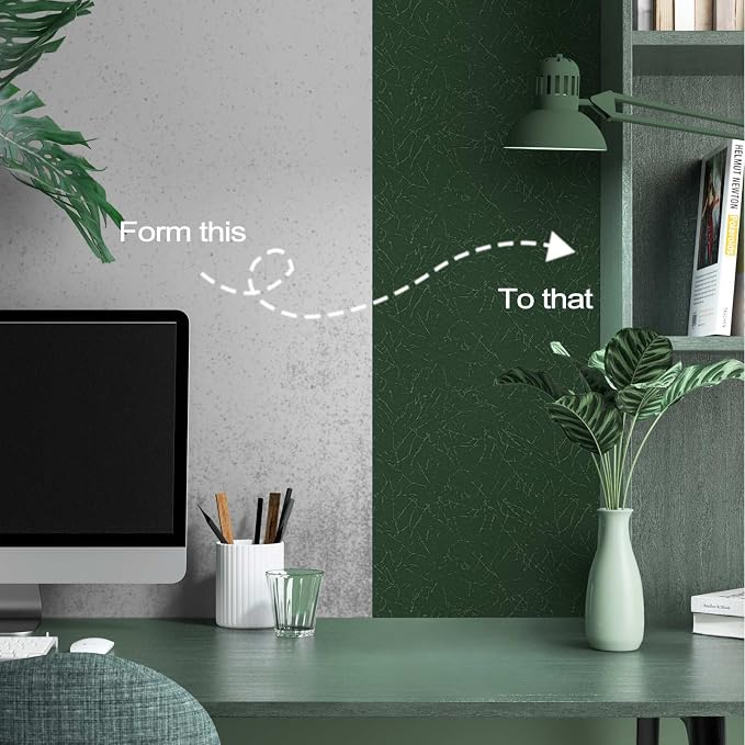 Dark Green Peel and Stick Wallpaper Removable Silk Texture Contact Paper | 15.7" X 196.8" Self Adhesive Vintage Embossed Stick on Wallpaper Home Decorativon for Wall Shelf Liner Paper - Image 6