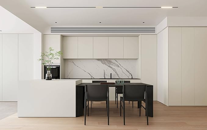 Dimoon 118''x15.7'' Cream Skin Peel and Stick Wallpaper Contact Paper Modern Self Adhesive Wall Paper Removable Renter Friendly Textured Solid Color Cabinet Vinyl Roll (118''x15.7'',Cream Skin) - Image 6